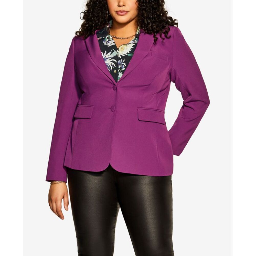 City Chic Trendy Plus Size Brittany V-neck Jacket